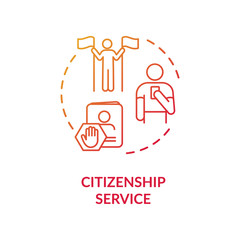 Citizenship service concept icon. Foreign country legal migration. Country resident document application idea thin line illustration. Vector isolated outline RGB color drawing