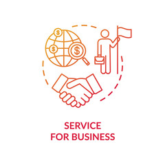 Service for business concept icon. International partnership idea thin line illustration. Company globalization. Businessmen agreement. Vector isolated outline RGB color drawing