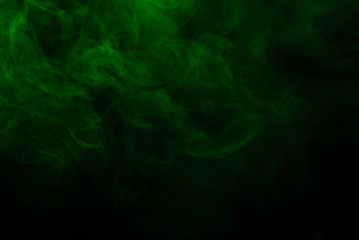 Green steam on a black background.