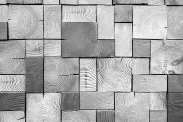 Hintergrund aus Holzwürfeln. Schwarz und weiß © Сергей Горельчик