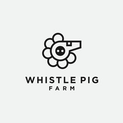 whistle flower logo. whistle icon