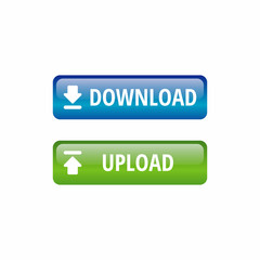 Vector of Download and Upload Button with Glossy Effect, Web Element Download and Upload Icon Template Design