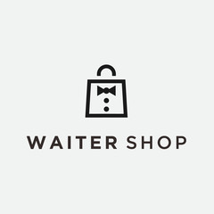 shopping waiter logo. waitress icon