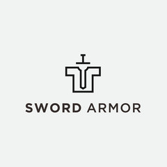 sword shirt logo. shirt icon