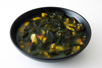 Fresh Seaweed Soup with dried pollack, Hwangtae Miyeok-guk