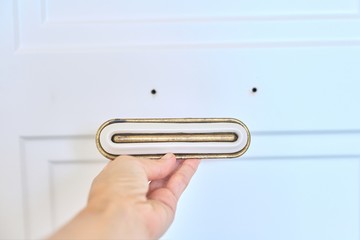New doors in wardrobe, installation of door handles