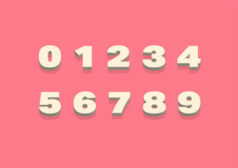 3D Trendy Number Font Illustration Pink Background