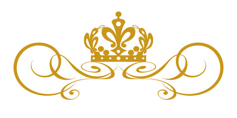 Gold design elements in the Royal style, vector image