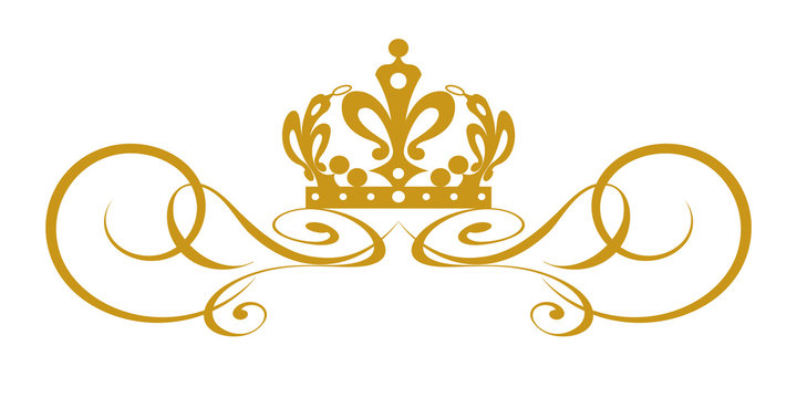 Gold design elements in the Royal style, vector image