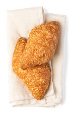 fresh baked bread on white background