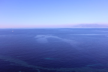 open blue sea view in winter 