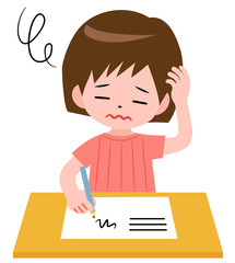 勉強する女の子　わからない