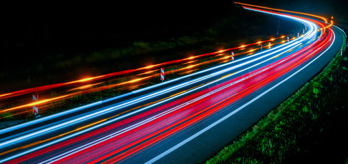 lights of cars with night