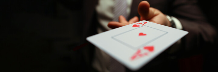 Trump in sleeve, strategy business card game.