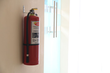 fire extinguisher on the wall