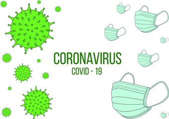 security sign with covid-19 virus coronavirus mask background
