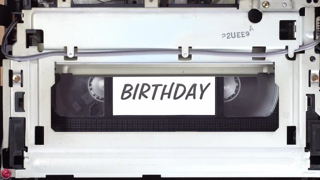 VHS cassette in motion.