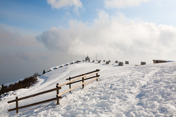 War memorial landmark, Italian alps, mount Grappa