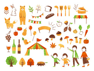 illustration of autumn gourmet festival