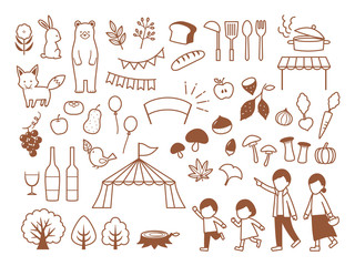illustration of autumn gourmet festival