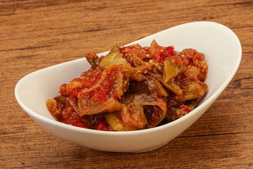 Caucasian vegan cuisine - ajapsandali with vegetables