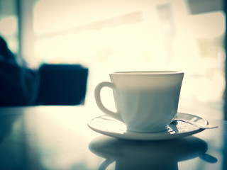 cup of coffee on the table