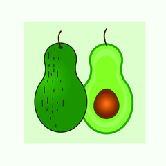 Avocado fruit icon Vector illustration