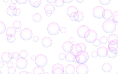 Pink colored background with purple bubbles. Wallpaper, texture purple balloons. 3D illustration