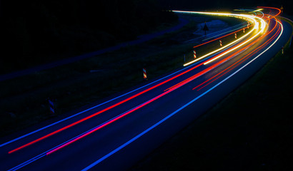 lights of cars with night