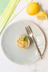Asparagus and seafood italian risotto.
