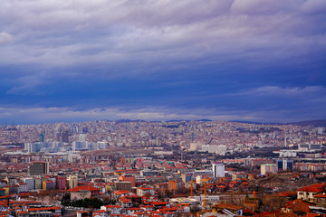 Naklejka premium Panoramic view of Ankara city. Ankara is the capital city of Turkey 