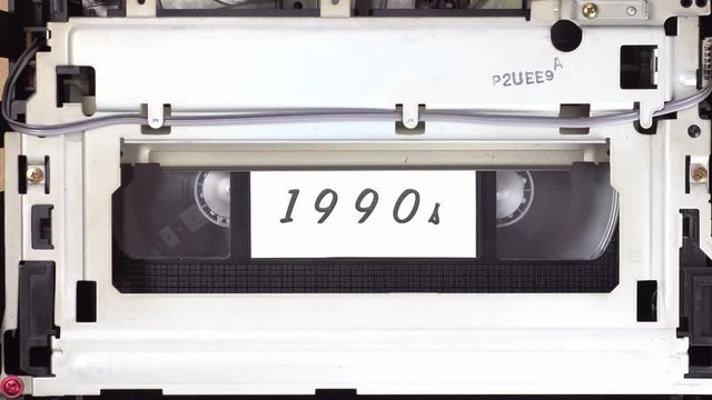 VHS cassette in motion.