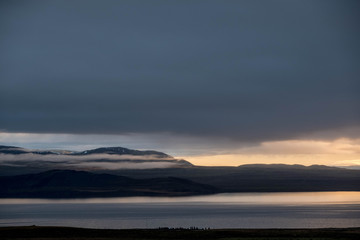 On the way to Gullfoss from Reykjavik in Iceland, a wonderful sunrise