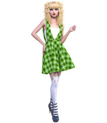 Young beautiful girl with doll face.