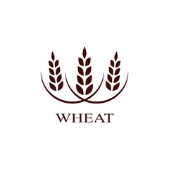 Agriculture wheat logo vector illustration isolated on white