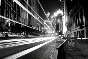black and white light trail photography with wrong white balance