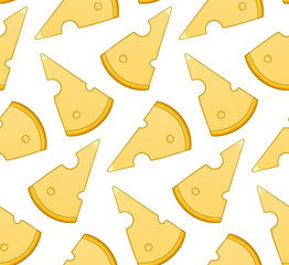 Cheese seamless pattern on white background. Print for textile, decor, site.