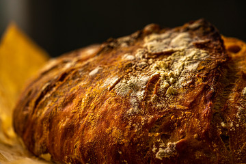 Close up of the home made bread