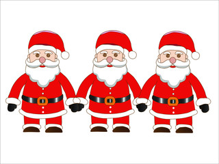 Cartoon Santa Claus for your festive design isolated. Vector illustration. Happy Santa in flat design.