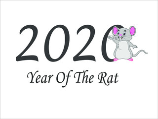 The year 2020, the Year of the Rats, symbol with rat icons. Vector illustration isolated on a white background.