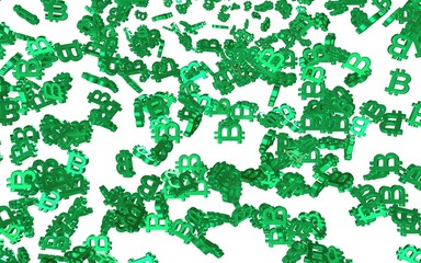 Digital currency symbol Bitcoin on a white background. Fall of bitcoin. crypto currency graph on virtual screen. Business, Finance and technology concept. 3D illustration