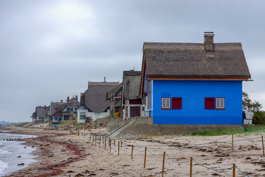 Geb&auml;ude auf dem Graswader in Heiligenhafen an der Ostsee, Schleswig-Holstein