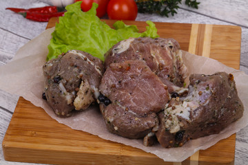 Marinated pork meat ready for coocking