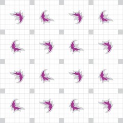 Ceramic tile abstract floral pattern with geometric shapes. Beautiful light gray lines and square shapes with stylized leaves. 