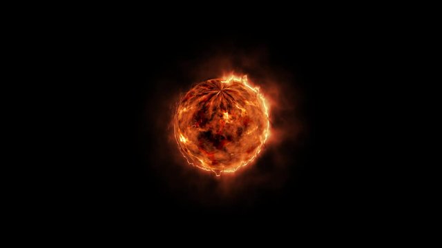 Realistic sun surface with flares.