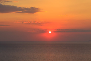 fiery sunset over sea