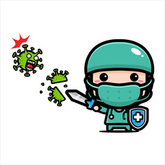 Doctor's vector design uses a mask against the corona virus