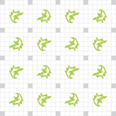 Vintage ceramic tile floral pattern with geometric shapes. Beautiful light gray lines and square shapes with stylized abstract leaves.