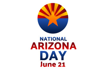 Fototapeta na wymiar National Arizona Day. June 21. Holiday concept. Template for background, banner, card, poster with text inscription. Vector EPS10 illustration. .