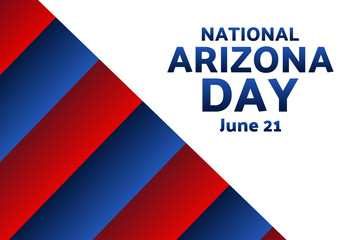 National Arizona Day. June 21. Holiday concept. Template for background, banner, card, poster with text inscription. Vector EPS10 illustration. .